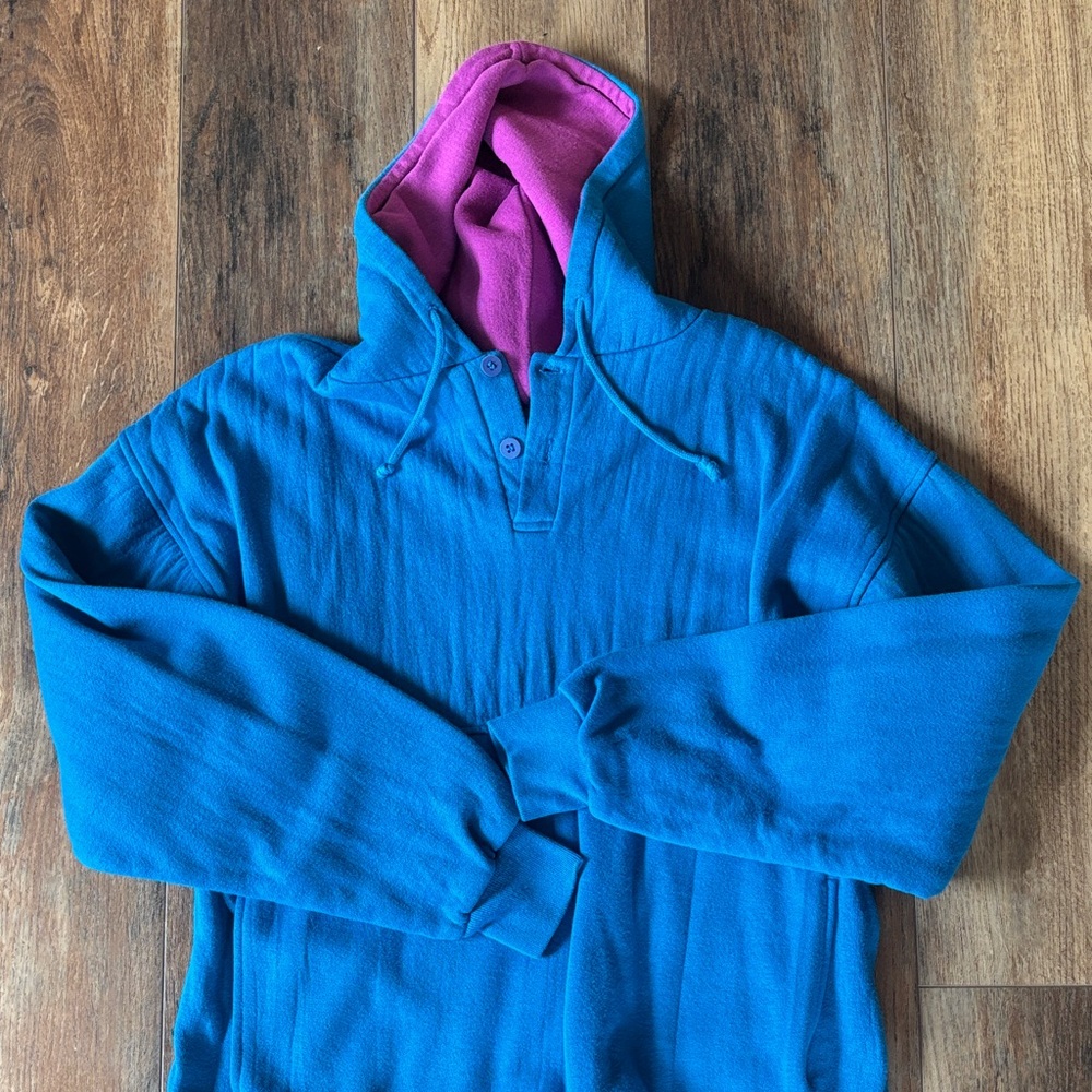 Vintage McGregor Teal Pullover with Magenta Hood Lining